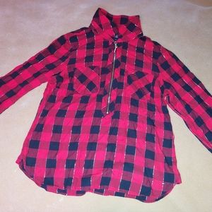 Tommy Hilfiger M half zip plaid pullover